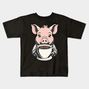 Pig and Coffee Kids T-Shirt